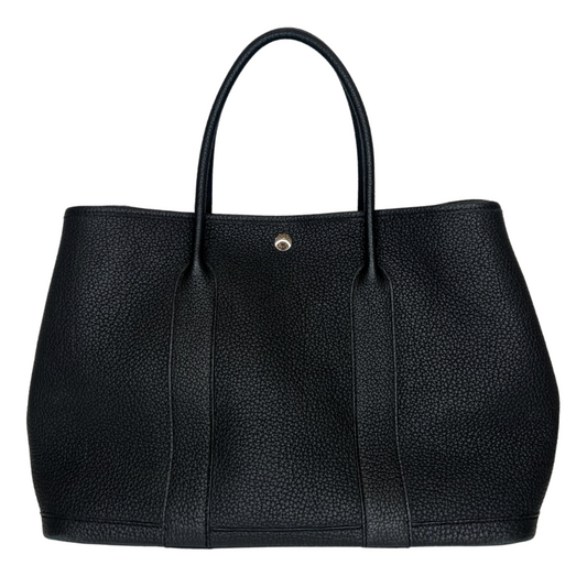 Hermes Black Negonda Leather Garden Party 36 Handbag