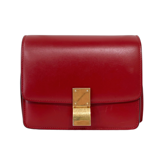 Celine Small Box Bag Red Shinny