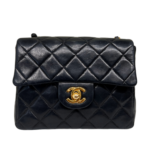 Chanel Mini Quilted Single Flap Chain Bag Gold