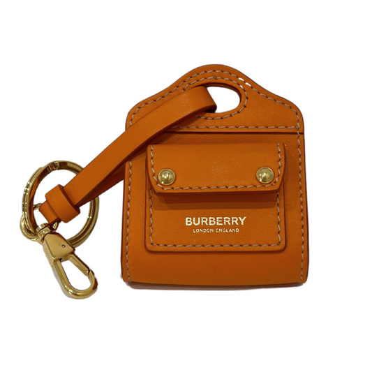 Burberry Orange Leather Pocket Bag Charm