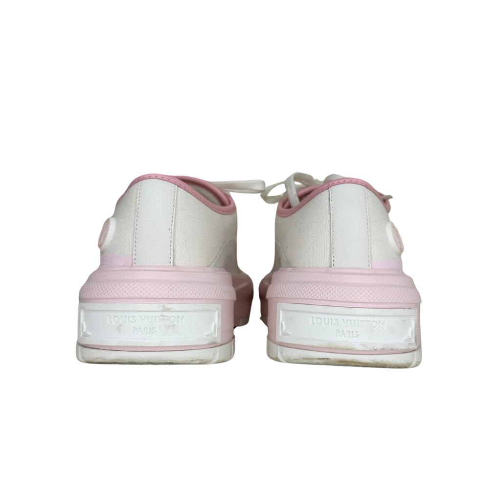 Pink Canvas LV Squad Sneakers, 40