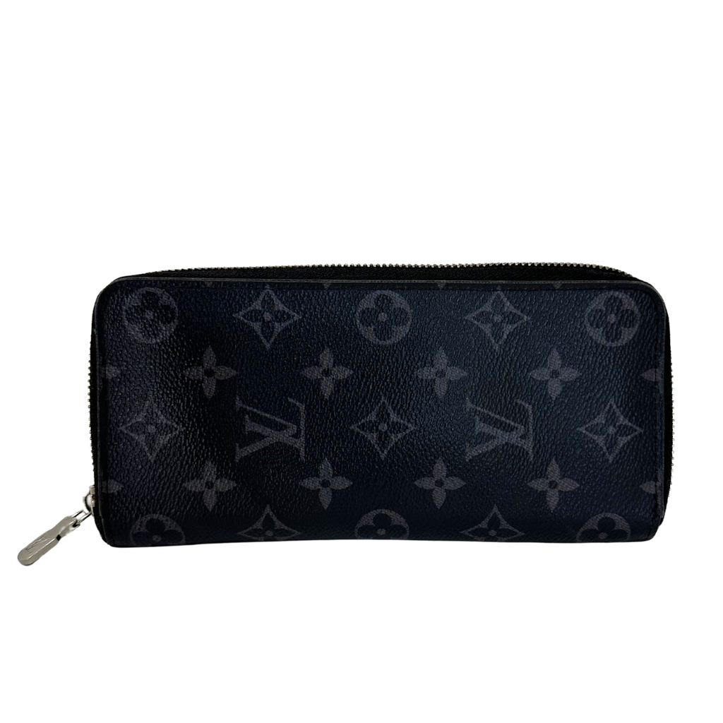 Black Monogram Eclipse Zip Around Wallet