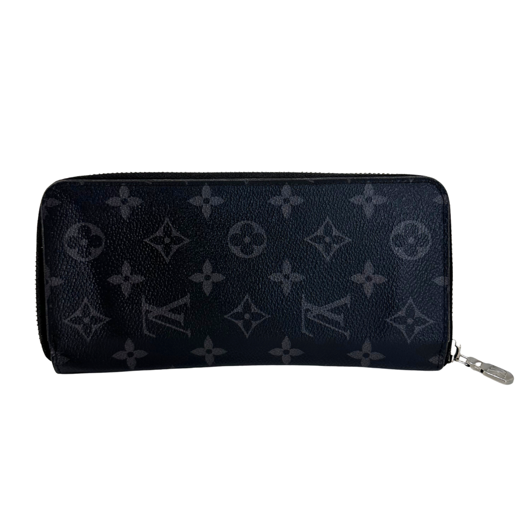 Black Monogram Eclipse Zip Around Wallet