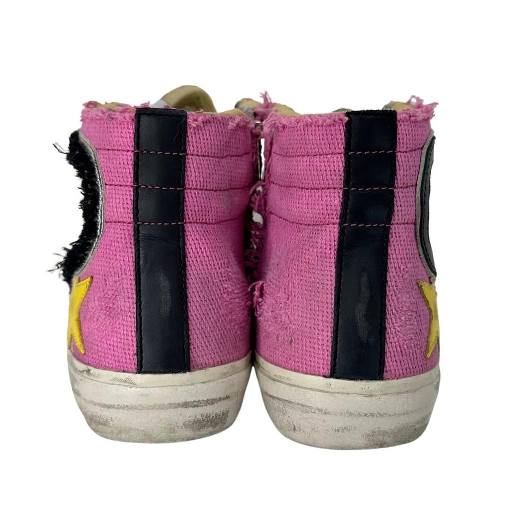 Golden Goose Pink Canvas Hi Tops, 38