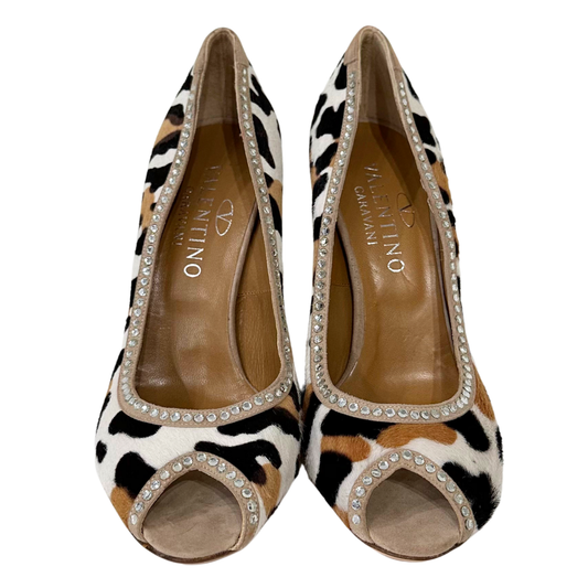 Valentino Leopard Calfskin Pumps, 38.5