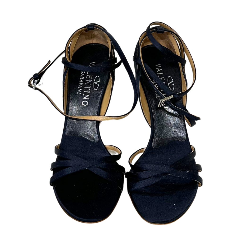 Valentino Navy Blue Satin High Heel, 38