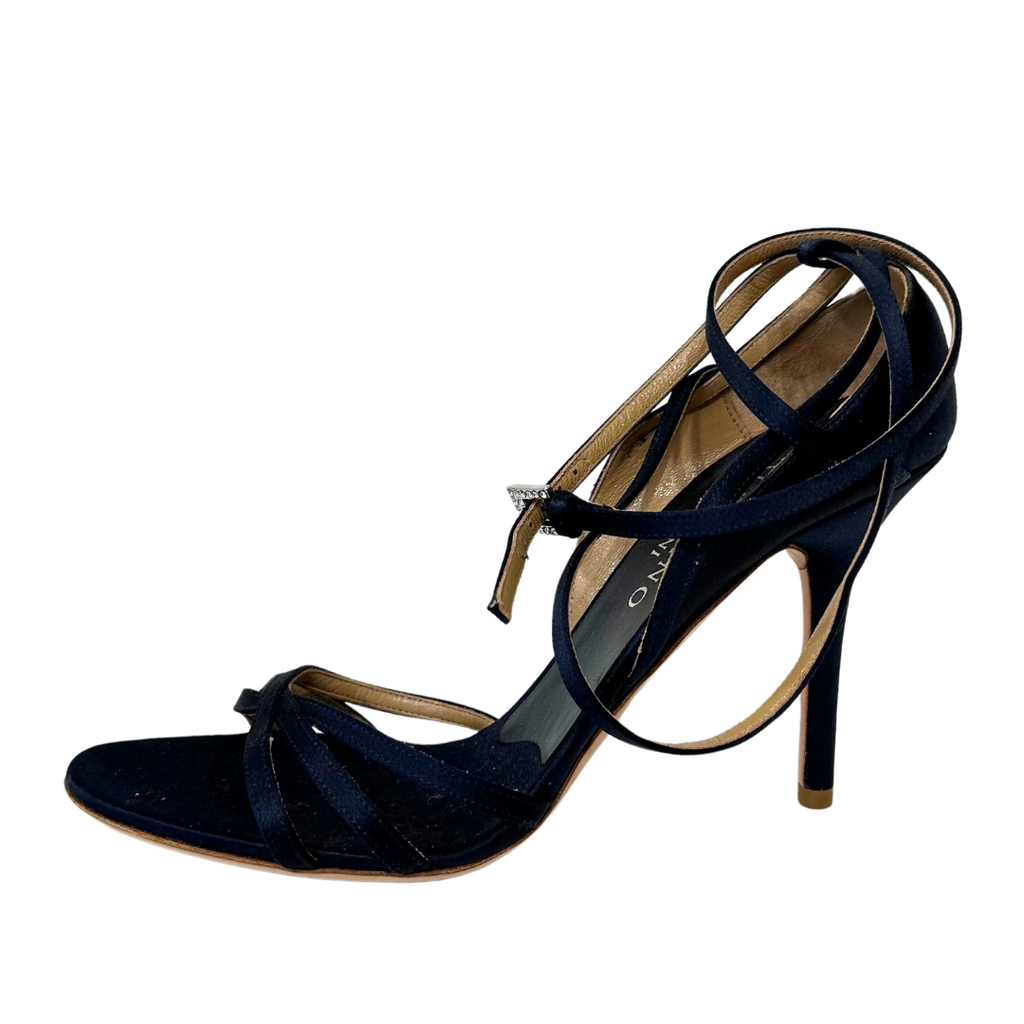 Valentino Navy Blue Satin High Heel, 38