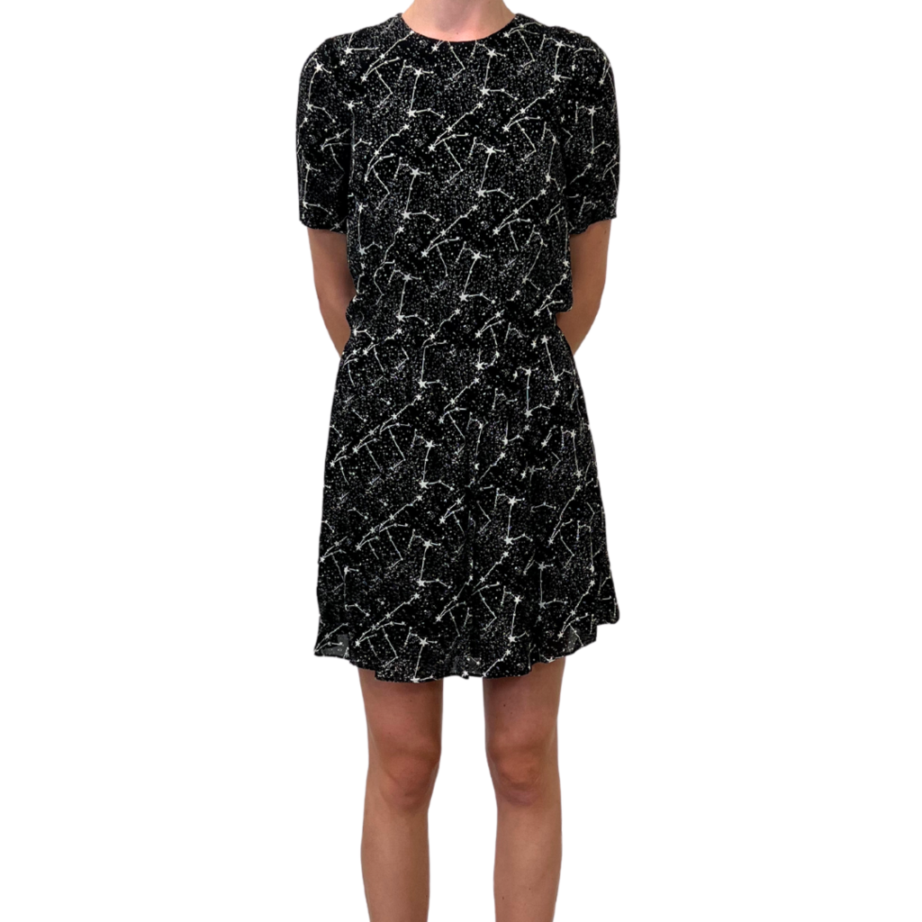 Saint Laurent Black Viscose Constellation Dress