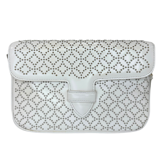 Alaia White Arabesque Studded Crossbody