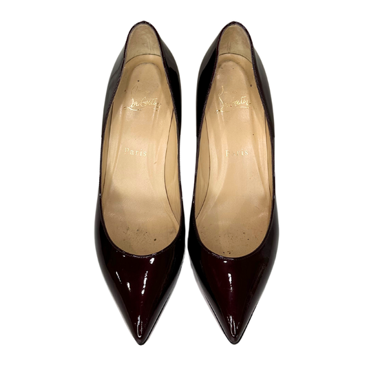 Christian Louboutin Purple Patent Leather Point-Toed Stilettos, 38