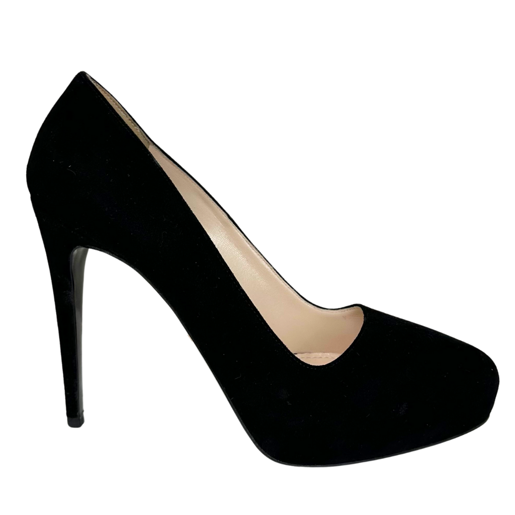 Prada Black Suede Platform , 39.5