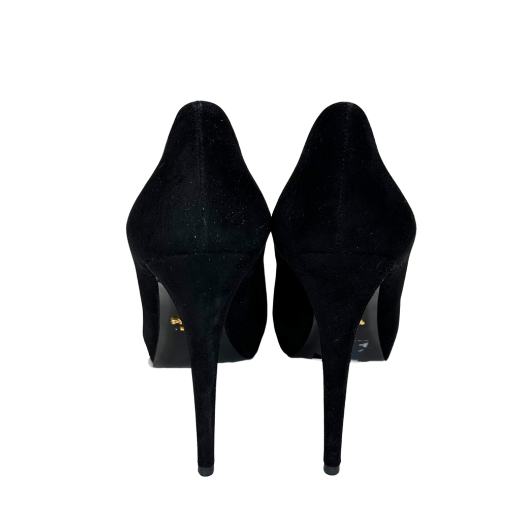 Prada Black Suede Platform , 39.5