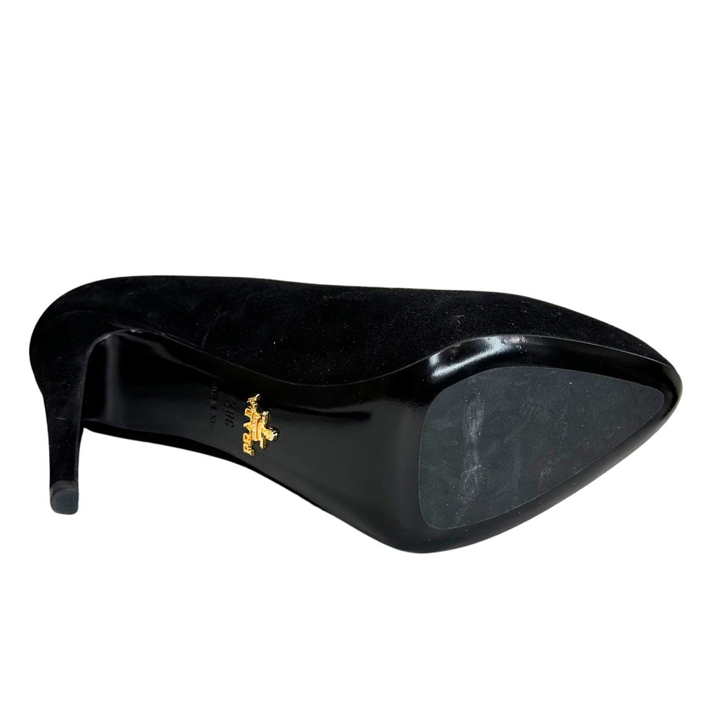 Prada Black Suede Platform , 39.5