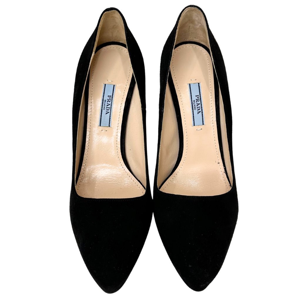 Prada Black Velvet High Heel, 38