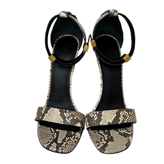 Celine Python Print Sandal Heels, 38.5