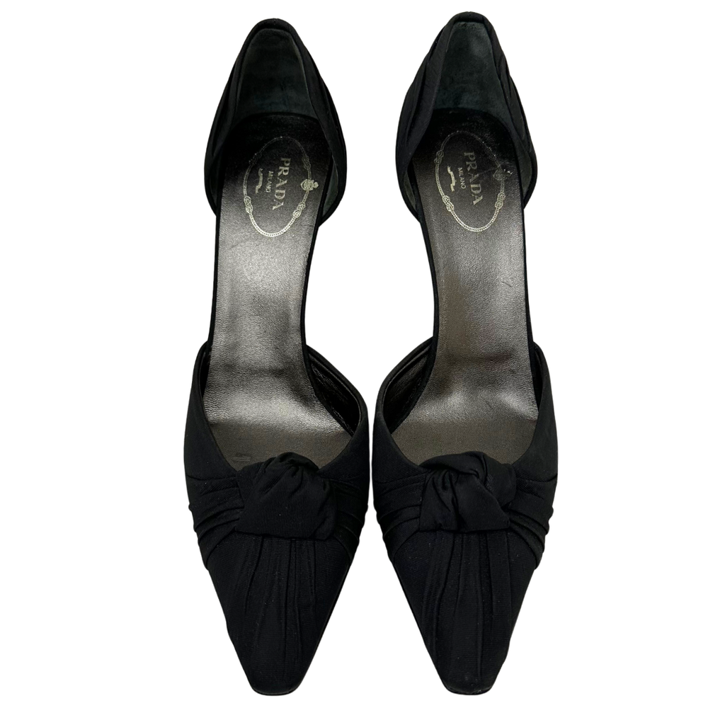 Prada Black Knot Pumps, 38.5