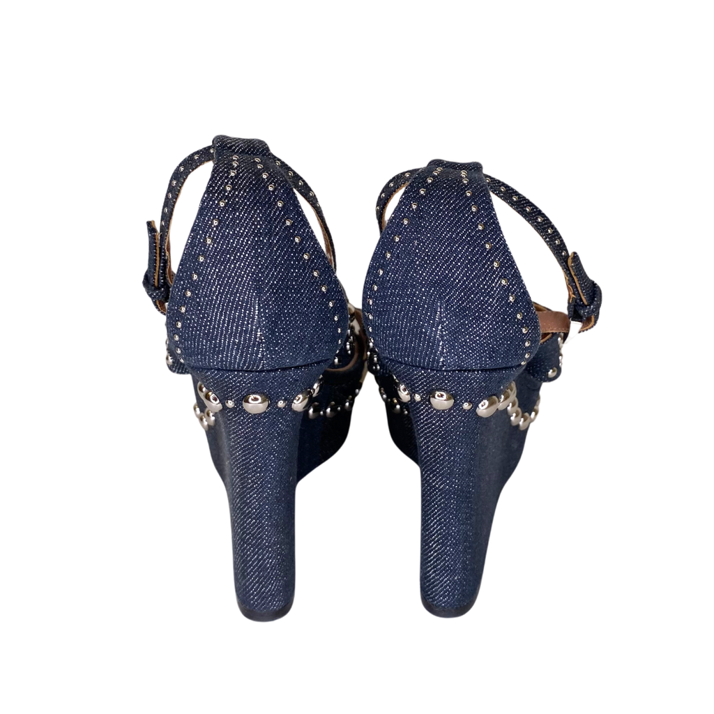 Alaia Denim Studded Wedge