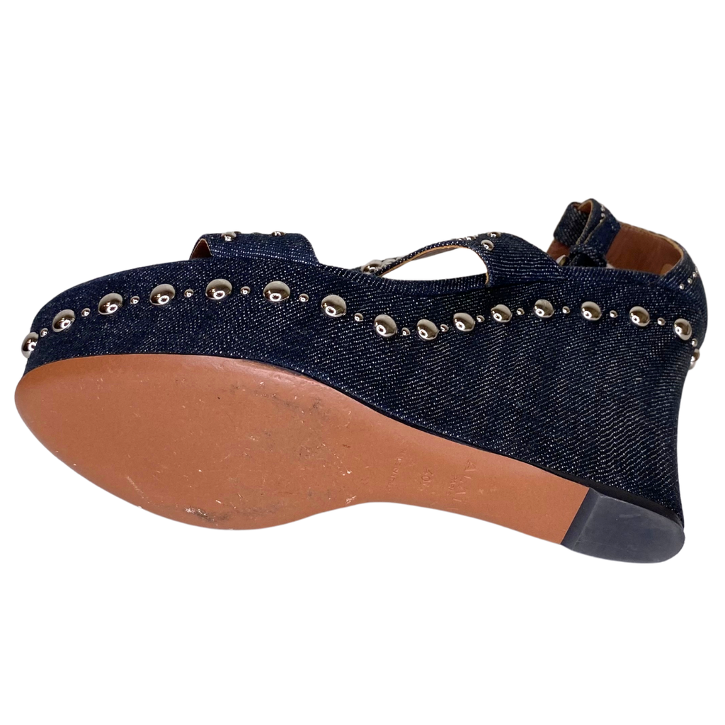 Alaia Denim Studded Wedge