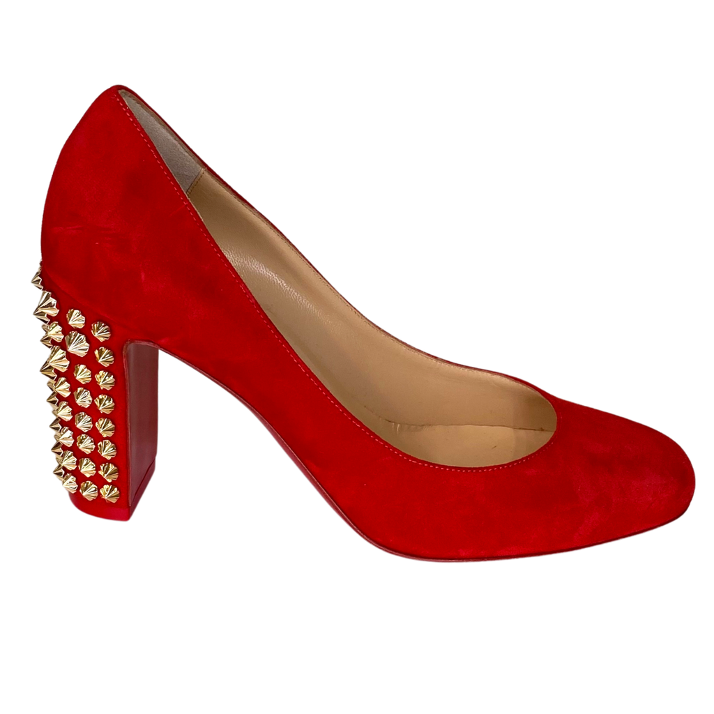 Red Donna Spike Accents Pumps (NEW)