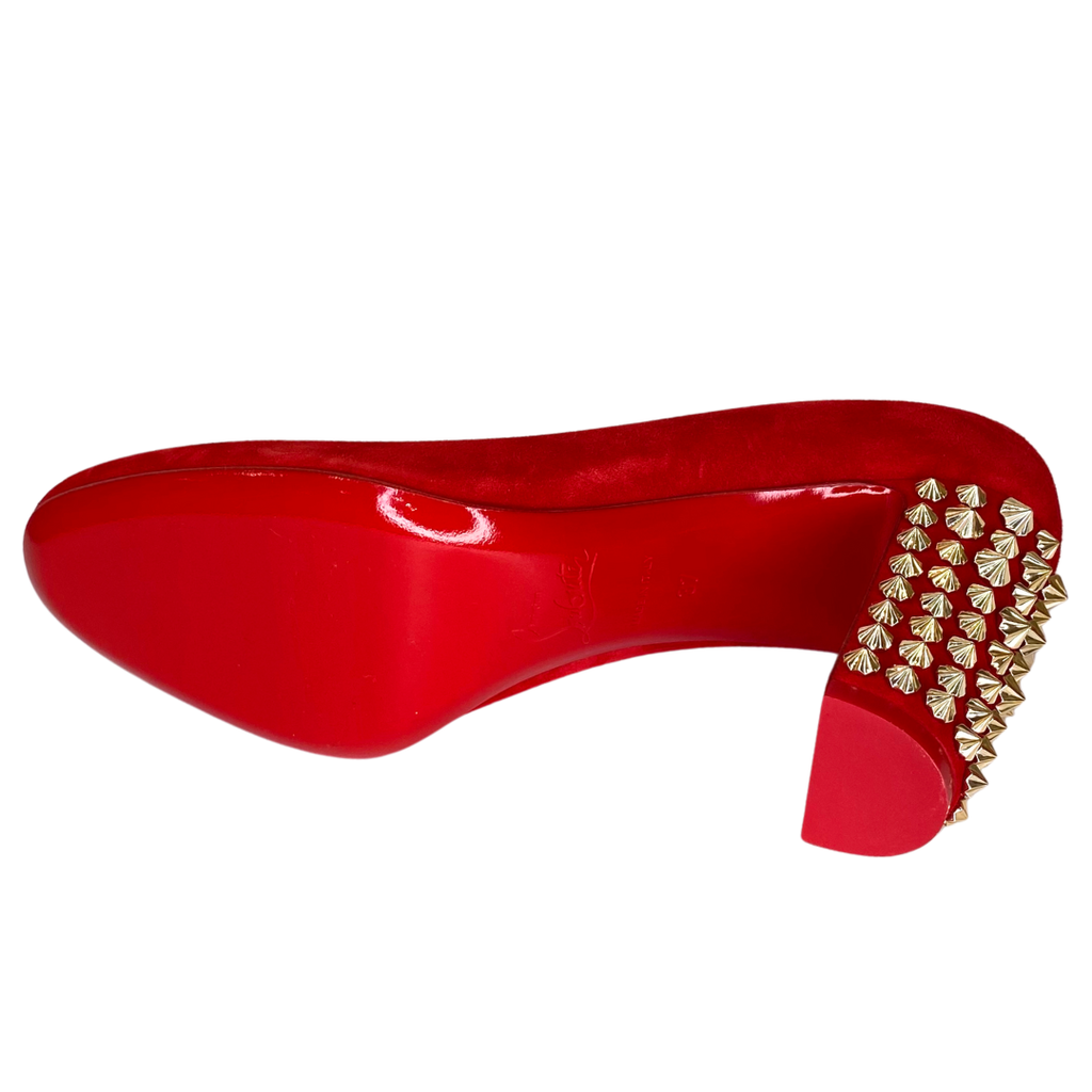 Red Donna Spike Accents Pumps (NEW)