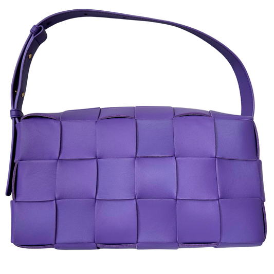 Bottega Cassette Intrecciato Purple Leather Gold HW