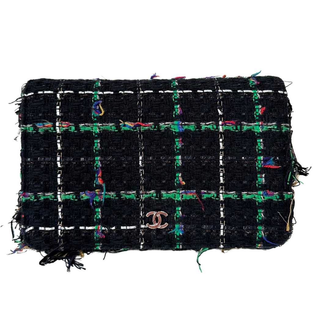 Chanel Tweed Fringe Green Black