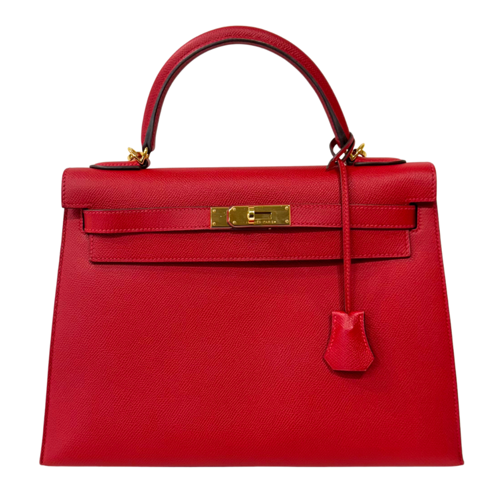 Hermes Red Epsom Kelly 32 Gold Hardware