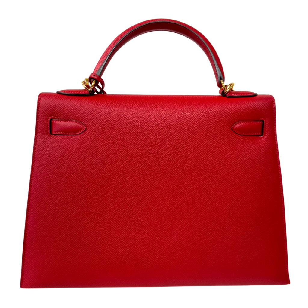 Hermes Red Epsom Kelly 32 Gold Hardware