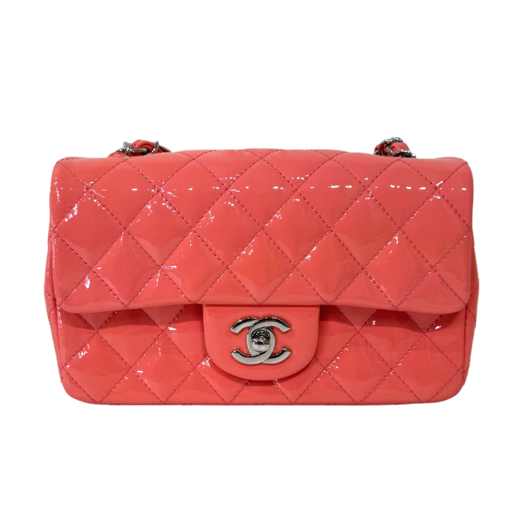 Chanel Light Pink Patent Mini Rectangular Flap