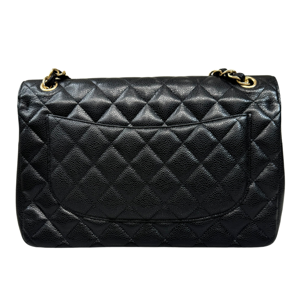 Chanel Double Flap Black Caviar Gold HW Jumbo 2011