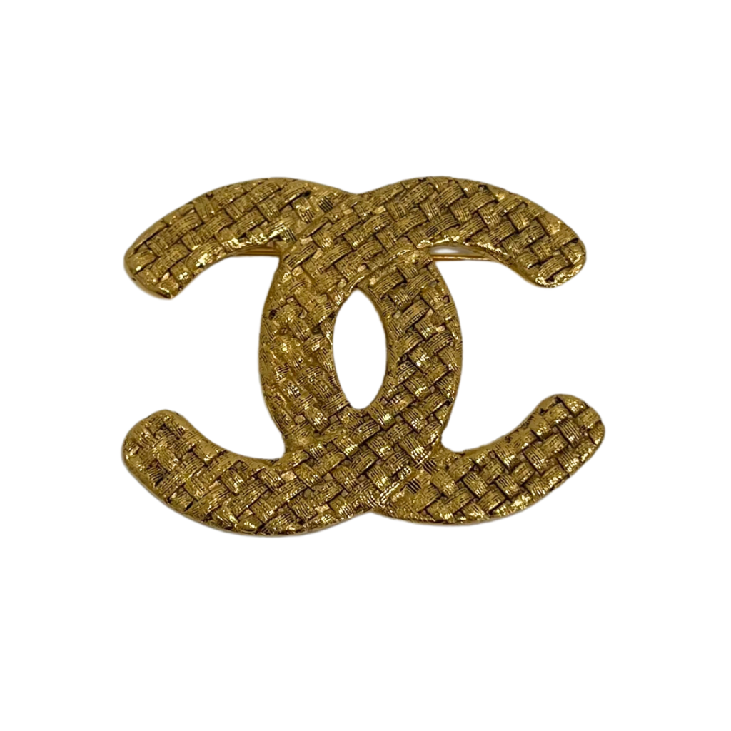 Chanel CC Coco Mark Pin Mesh Brooch