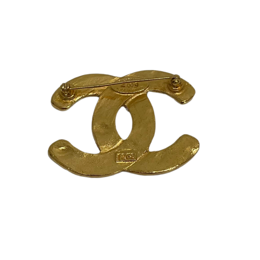 Chanel CC Coco Mark Pin Mesh Brooch