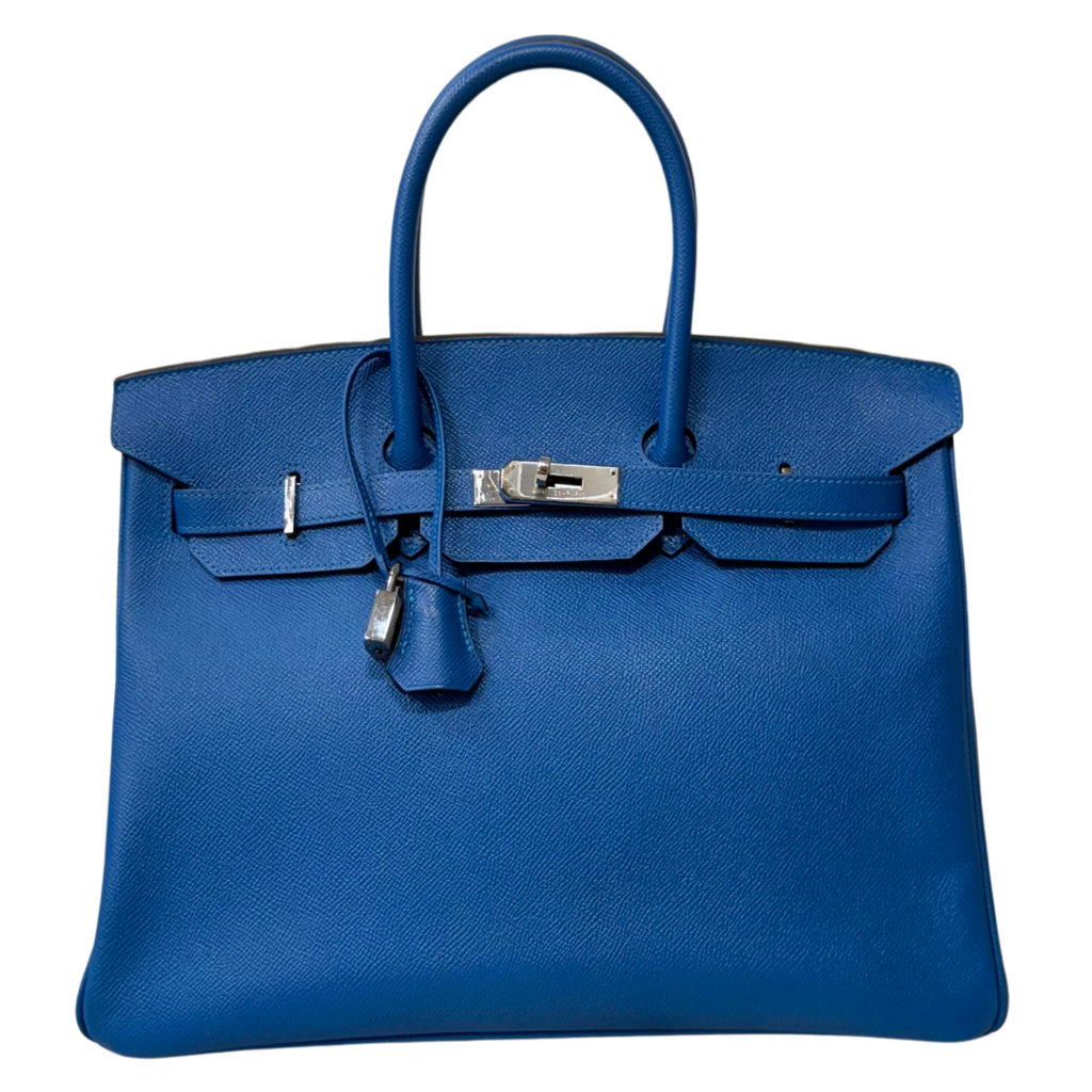 Hermes Mykonos Blue Epsom Birkin 35 Paladium 2011