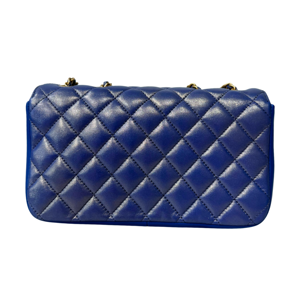 Chanel Navy/ Purple Iridescent Flap New