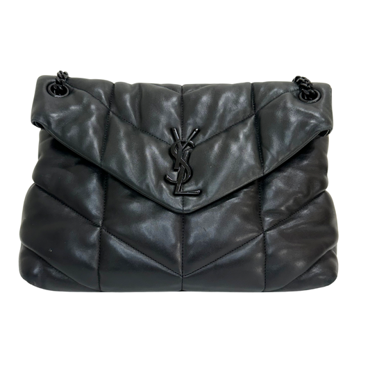 YSL Black Medium Lou Lou Puffer Bag