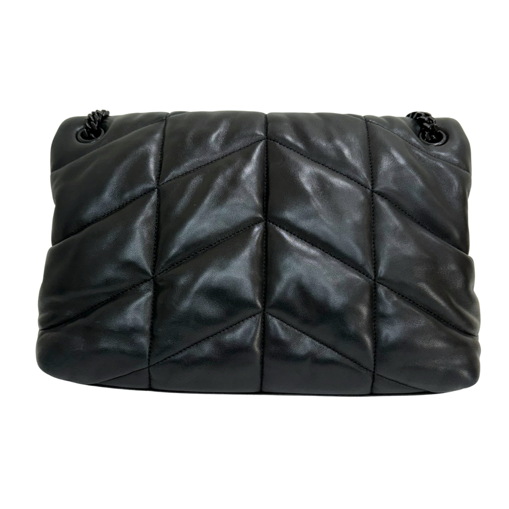 YSL Black Medium Lou Lou Puffer Bag