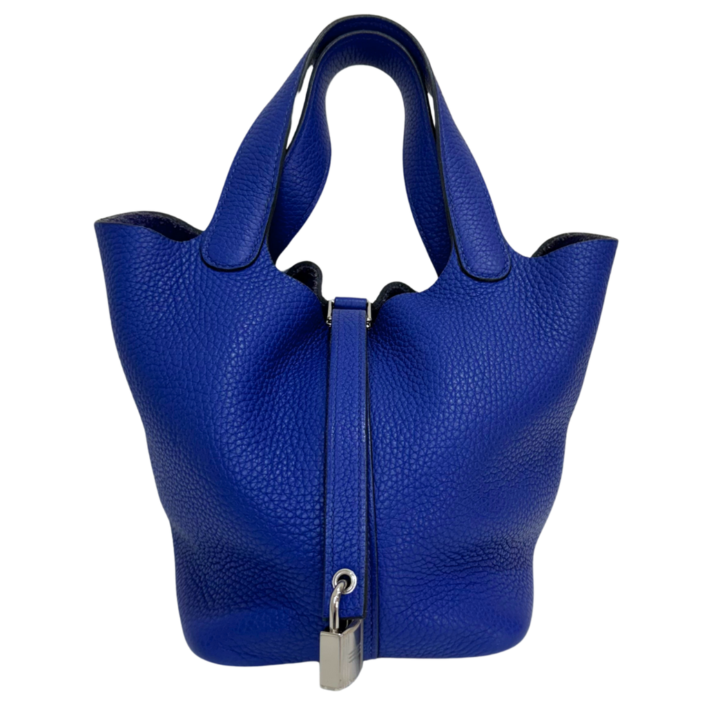 Hermes Blue Clemence Picotin PM