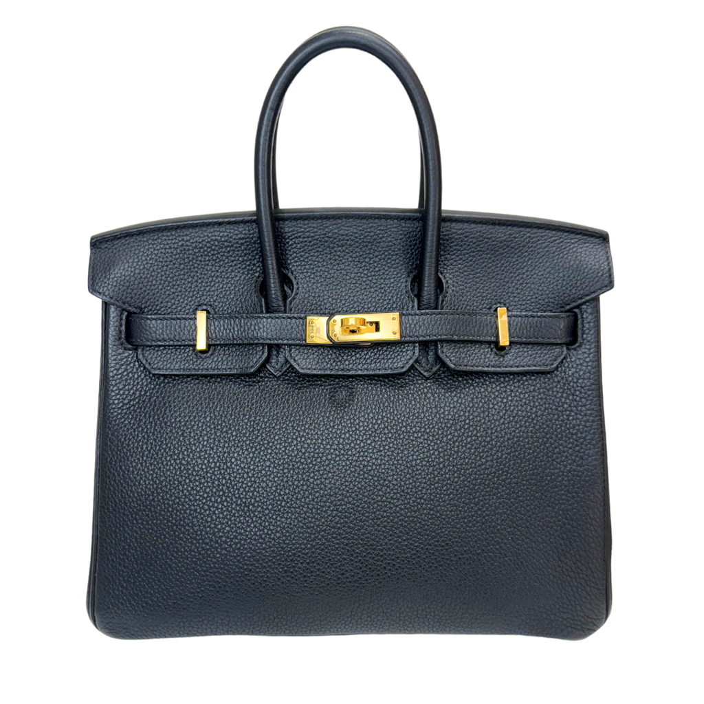 Hermes Birkin Black Togo Gold 25 C Stamp