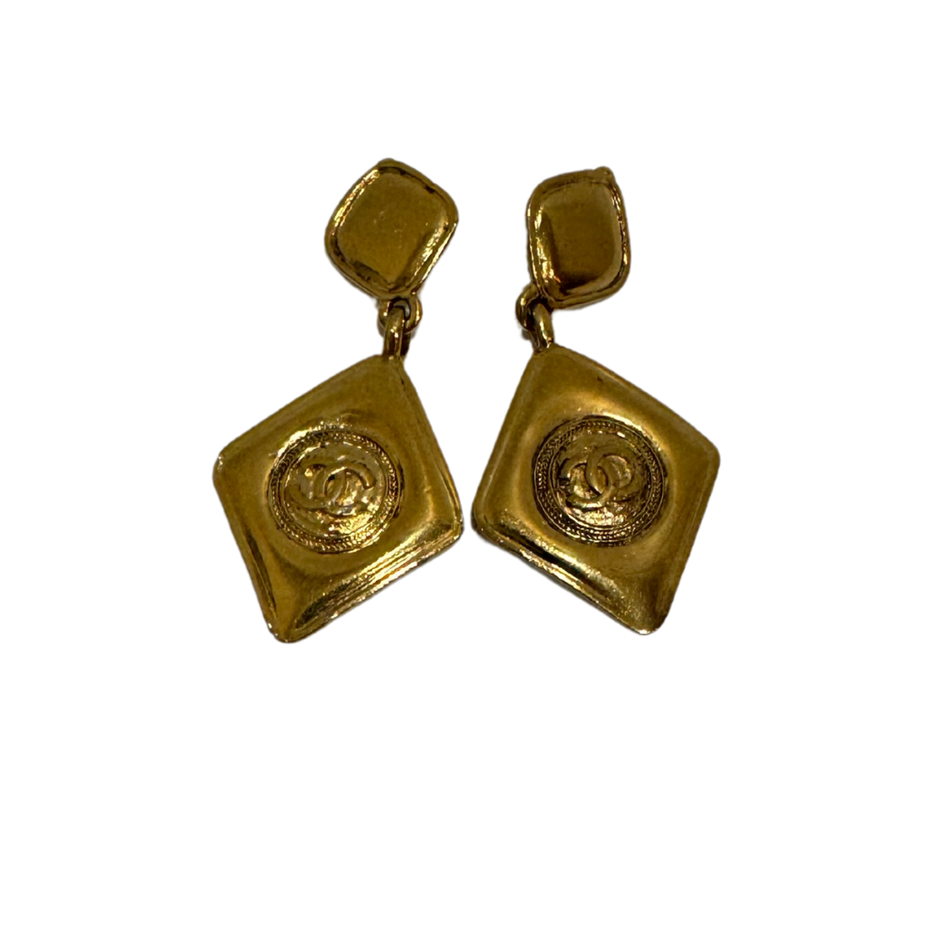 Chanel Gold Coco Mark Clip-On Earrings