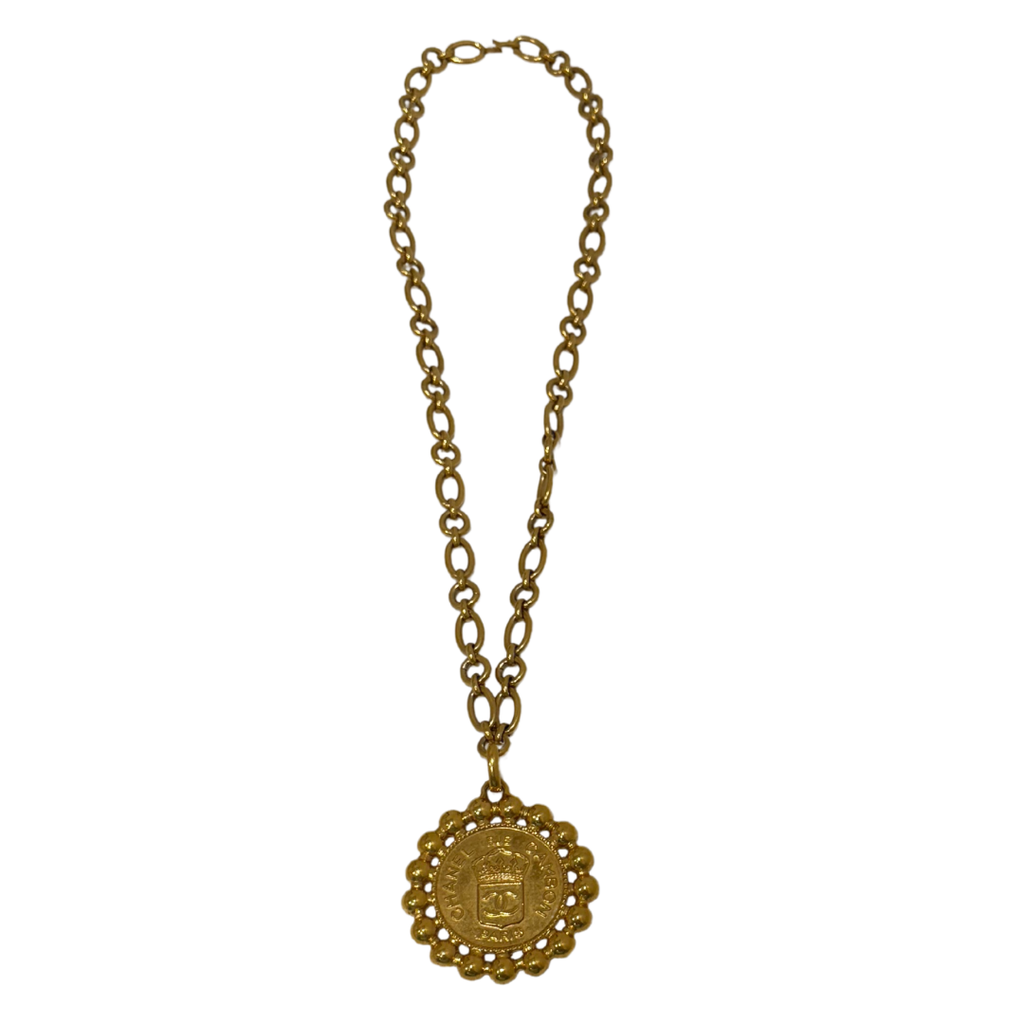 Chanel Gold Big Medal Necklace