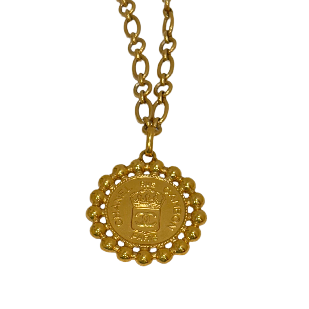 Chanel Gold Big Medal Necklace