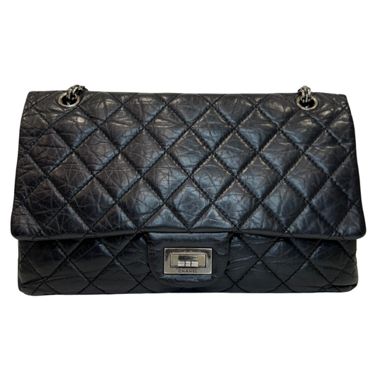 Chanel Reissue 2.55 Double Flap Black Aged Calfskin Silver HW 2009-2010