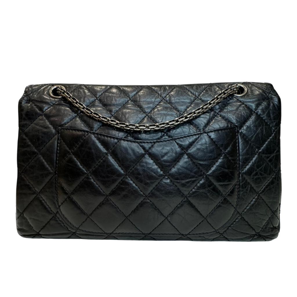 Chanel Reissue 2.55 Double Flap Black Aged Calfskin Silver HW 2009-2010