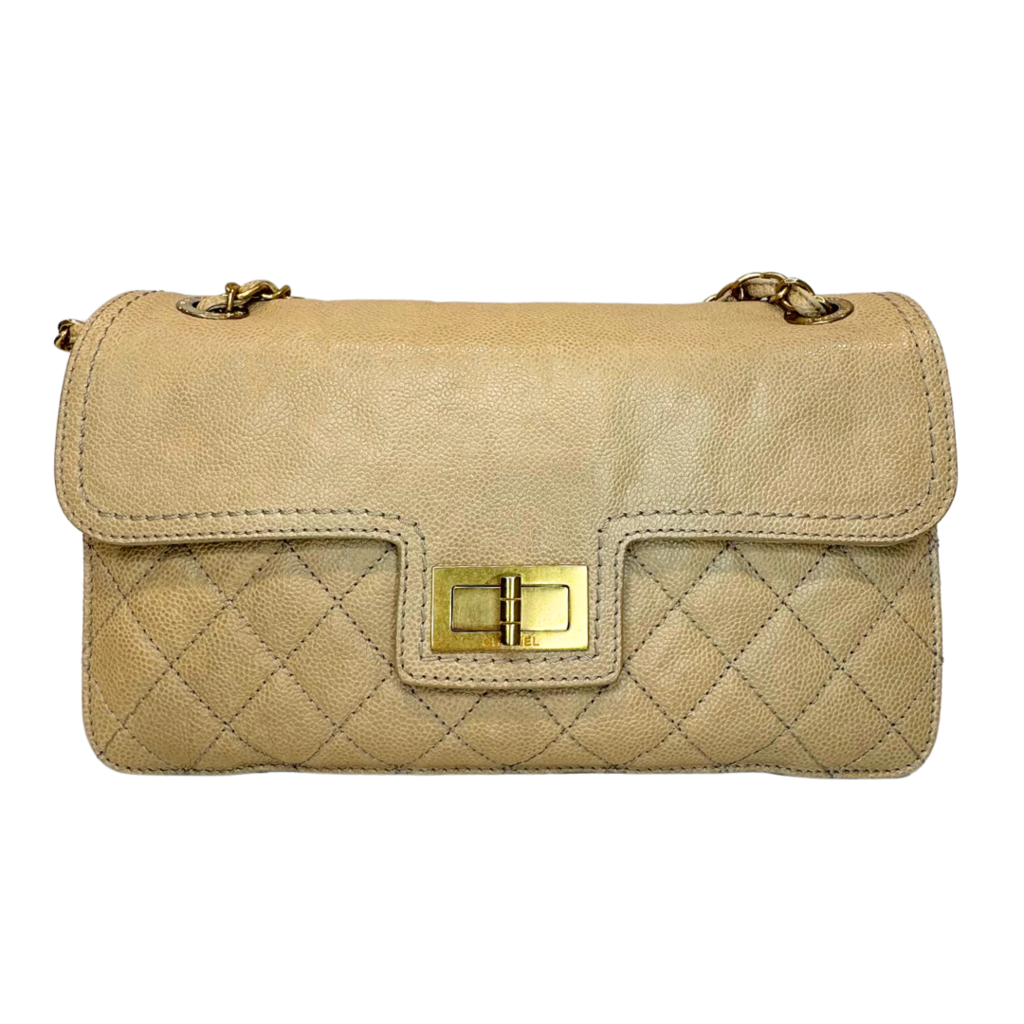 Chanel 2.55 Single Flap Reissue Bag Beige Gold HW 2012