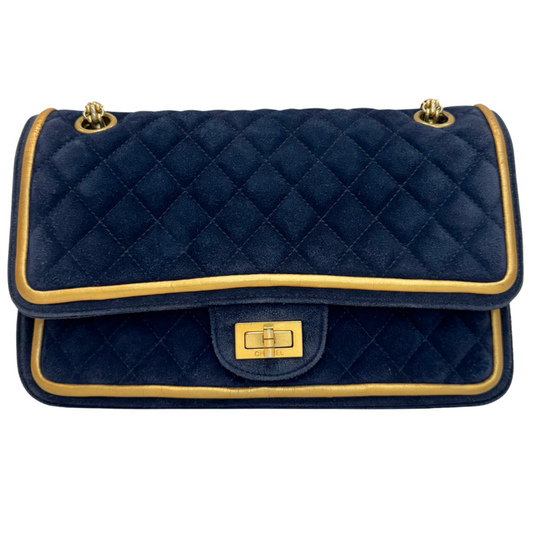 Chanel Reissue 2.55 Bag Navy Suede Gold HW 2016