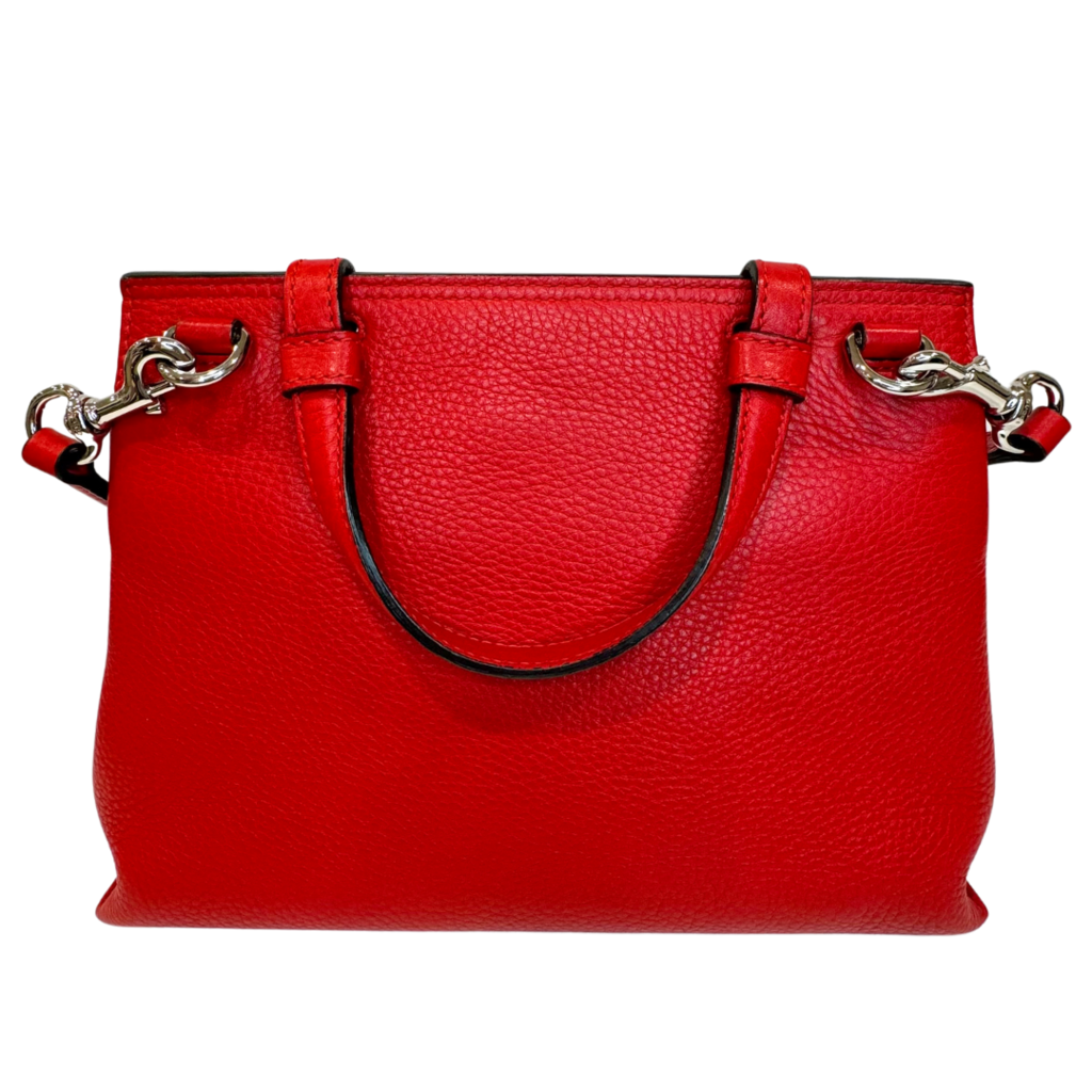 Gucci Bamboo Daily Bag Red Leather Silver HW Small