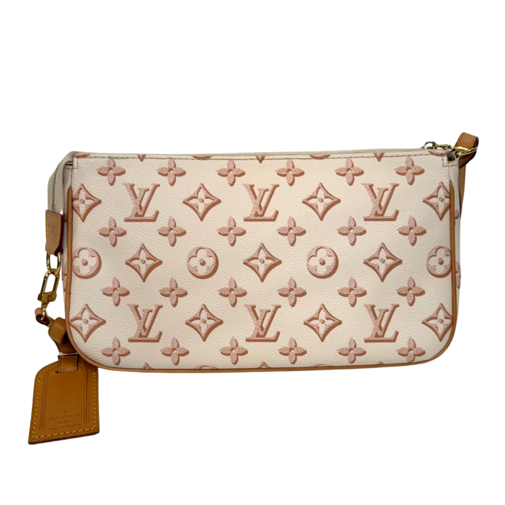 Louis Vuitton Monogram Fall For You Pochette Bag Ivory Coated Canvas Gold HW