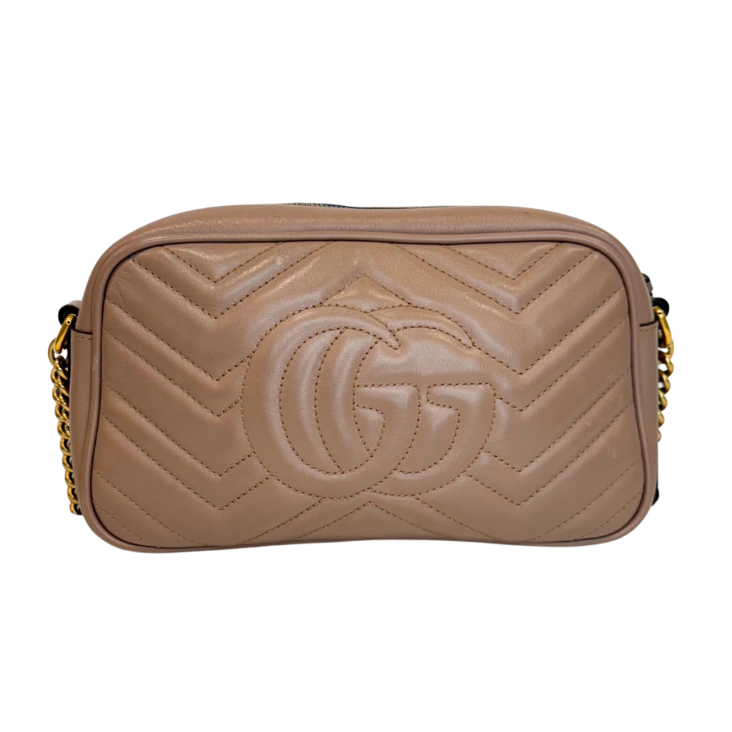 Gucci Marmont Shoulder Bag Leather Dusty Rose Gold HW Small