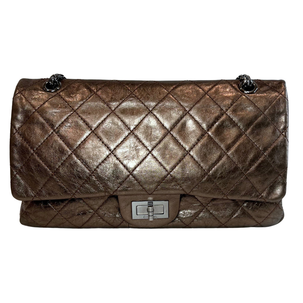 Chanel Bronze Reissue 2.55 Double Flap, Silver HW