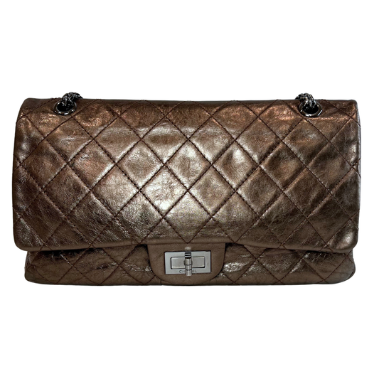 Chanel Bronze Reissue 2.55 Double Flap, Silver HW